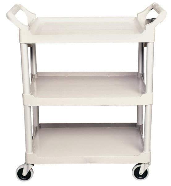 Rubbermaid - 200 Lb Capacity, 18-5/8" Wide x 33-5/8" Long x 37-3/4" High Standard Utility Cart - 3 Shelf, Plastic, Swivel Casters - Top Tool & Supply