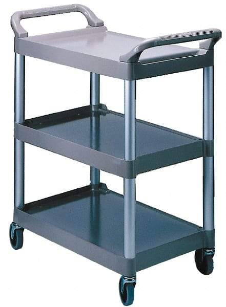 Rubbermaid - 200 Lb Capacity, 18-5/8" Wide x 33-5/8" Long x 37-3/4" High Standard Utility Cart - 3 Shelf, Plastic, Swivel Casters - Top Tool & Supply