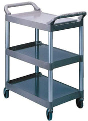 Rubbermaid - 200 Lb Capacity, 18-5/8" Wide x 33-5/8" Long x 37-3/4" High Standard Utility Cart - 3 Shelf, Plastic, Swivel Casters - Top Tool & Supply