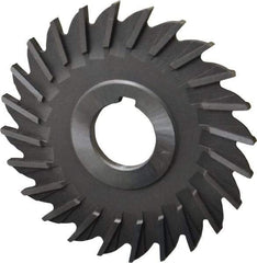 Made in USA - 4" Diam x 3/16" Width of Cut, 24 Teeth, High Speed Steel Side Milling Cutter - Straight Teeth, Uncoated - Top Tool & Supply