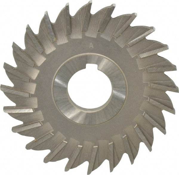 Made in USA - 4" Diam x 1/4" Width of Cut, 24 Teeth, High Speed Steel Side Milling Cutter - Straight Teeth, Uncoated - Top Tool & Supply