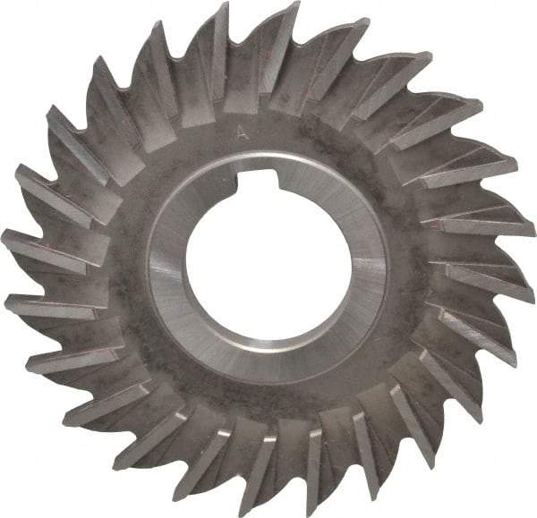 Made in USA - 4" Diam x 1/4" Width of Cut, 24 Teeth, High Speed Steel Side Milling Cutter - Straight Teeth, Uncoated - Top Tool & Supply