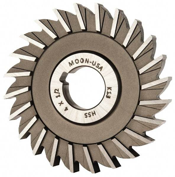 Made in USA - 4" Diam x 1/2" Width of Cut, 24 Teeth, High Speed Steel Side Milling Cutter - Straight Teeth, Uncoated - Top Tool & Supply