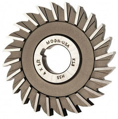 Made in USA - 4" Diam x 1/2" Width of Cut, 24 Teeth, High Speed Steel Side Milling Cutter - Straight Teeth, Uncoated - Top Tool & Supply