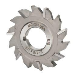 Made in USA - 2-1/8" Diam x 1/4" Width of Cut, 14 Teeth, High Speed Steel Side Milling Cutter - Staggered Teeth, Uncoated - Top Tool & Supply