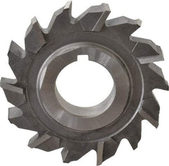 Made in USA - 2-1/8" Diam x 3/8" Width of Cut, 14 Teeth, High Speed Steel Side Milling Cutter - Staggered Teeth, Uncoated - Top Tool & Supply