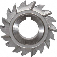 Made in USA - 2-3/4" Diam x 3/8" Width of Cut, 18 Teeth, High Speed Steel Side Milling Cutter - Staggered Teeth, Uncoated - Top Tool & Supply