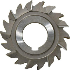 Made in USA - 2-3/4" Diam x 7/16" Width of Cut, 18 Teeth, High Speed Steel Side Milling Cutter - Staggered Teeth, Uncoated - Top Tool & Supply