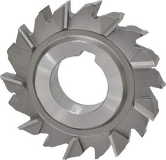 Made in USA - 2-3/4" Diam x 1/2" Width of Cut, 18 Teeth, High Speed Steel Side Milling Cutter - Staggered Teeth, Uncoated - Top Tool & Supply