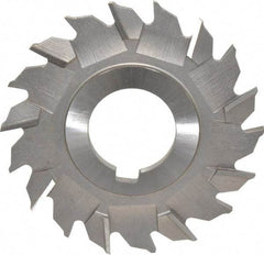 Made in USA - 3" Diam x 3/16" Width of Cut, 18 Teeth, High Speed Steel Side Milling Cutter - Staggered Teeth, Uncoated - Top Tool & Supply