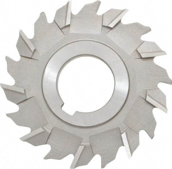 Made in USA - 3" Diam x 1/4" Width of Cut, 18 Teeth, High Speed Steel Side Milling Cutter - Staggered Teeth, Uncoated - Top Tool & Supply