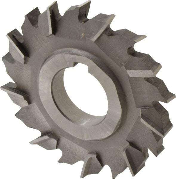 Made in USA - 3" Diam x 3/8" Width of Cut, 18 Teeth, High Speed Steel Side Milling Cutter - Staggered Teeth, Uncoated - Top Tool & Supply