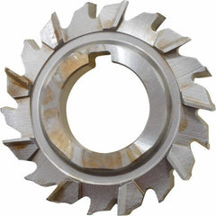 Made in USA - 3" Diam x 9/16" Width of Cut, 18 Teeth, High Speed Steel Side Milling Cutter - Staggered Teeth, Uncoated - Top Tool & Supply