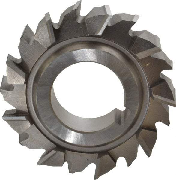 Made in USA - 3" Diam x 3/4" Width of Cut, 18 Teeth, High Speed Steel Side Milling Cutter - Staggered Teeth, Uncoated - Top Tool & Supply