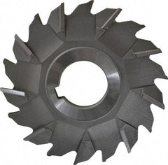 Made in USA - 3-1/2" Diam x 1/4" Width of Cut, 18 Teeth, High Speed Steel Side Milling Cutter - Staggered Teeth, Uncoated - Top Tool & Supply