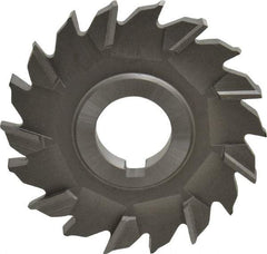 Made in USA - 3-1/2" Diam x 3/8" Width of Cut, 18 Teeth, High Speed Steel Side Milling Cutter - Staggered Teeth, Uncoated - Top Tool & Supply