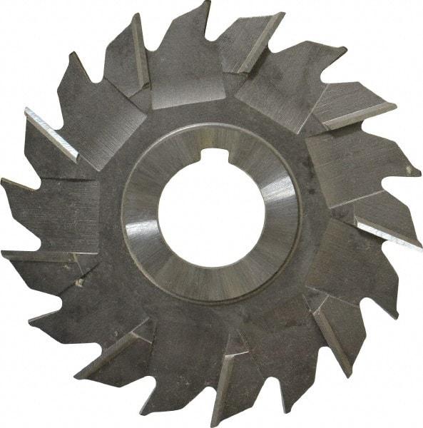 Made in USA - 4" Diam x 1/4" Width of Cut, 18 Teeth, High Speed Steel Side Milling Cutter - Staggered Teeth, Uncoated - Top Tool & Supply