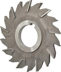 Made in USA - 4" Diam x 1/4" Width of Cut, 18 Teeth, High Speed Steel Side Milling Cutter - Staggered Teeth, Uncoated - Top Tool & Supply