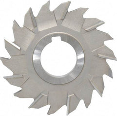 Made in USA - 4" Diam x 9/32" Width of Cut, 18 Teeth, High Speed Steel Side Milling Cutter - Staggered Teeth, Uncoated - Top Tool & Supply