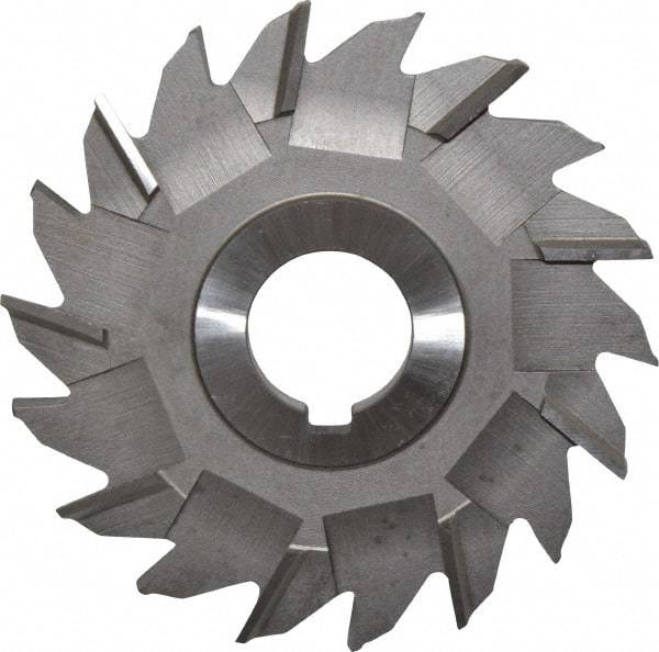 Made in USA - 4" Diam x 5/16" Width of Cut, 18 Teeth, High Speed Steel Side Milling Cutter - Staggered Teeth, Uncoated - Top Tool & Supply