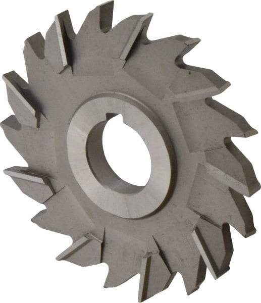 Made in USA - 4" Diam x 3/8" Width of Cut, 18 Teeth, High Speed Steel Side Milling Cutter - Staggered Teeth, Uncoated - Top Tool & Supply