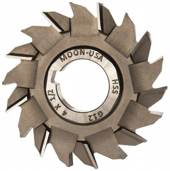 Made in USA - 4" Diam x 1/2" Width of Cut, 18 Teeth, High Speed Steel Side Milling Cutter - Staggered Teeth, Uncoated - Top Tool & Supply