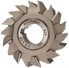 Made in USA - 4" Diam x 1-1/4" Width of Cut, 18 Teeth, High Speed Steel Side Milling Cutter - Staggered Teeth, Uncoated - Top Tool & Supply