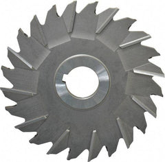 Made in USA - 5" Diam x 1/4" Width of Cut, 24 Teeth, High Speed Steel Side Milling Cutter - Staggered Teeth, Uncoated - Top Tool & Supply