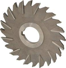 Made in USA - 5" Diam x 1/4" Width of Cut, 24 Teeth, High Speed Steel Side Milling Cutter - Staggered Teeth, Uncoated - Top Tool & Supply