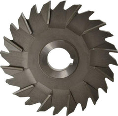 Made in USA - 5" Diam x 3/8" Width of Cut, 24 Teeth, High Speed Steel Side Milling Cutter - Staggered Teeth, Uncoated - Top Tool & Supply