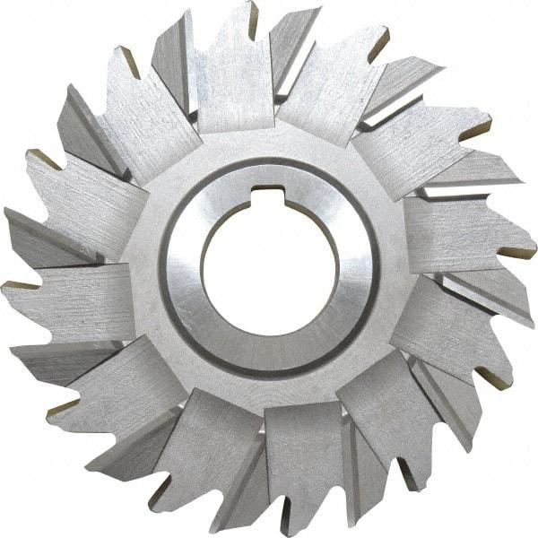 Made in USA - 5" Diam x 3/4" Width of Cut, 24 Teeth, High Speed Steel Side Milling Cutter - Staggered Teeth, Uncoated - Top Tool & Supply