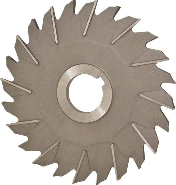 Made in USA - 6" Diam x 1/4" Width of Cut, 24 Teeth, High Speed Steel Side Milling Cutter - Staggered Teeth, Uncoated - Top Tool & Supply