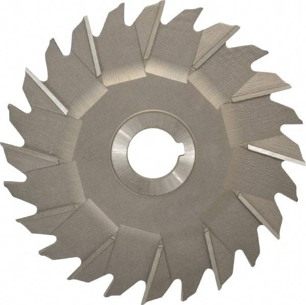 Made in USA - 6" Diam x 5/16" Width of Cut, 24 Teeth, High Speed Steel Side Milling Cutter - Staggered Teeth, Uncoated - Top Tool & Supply