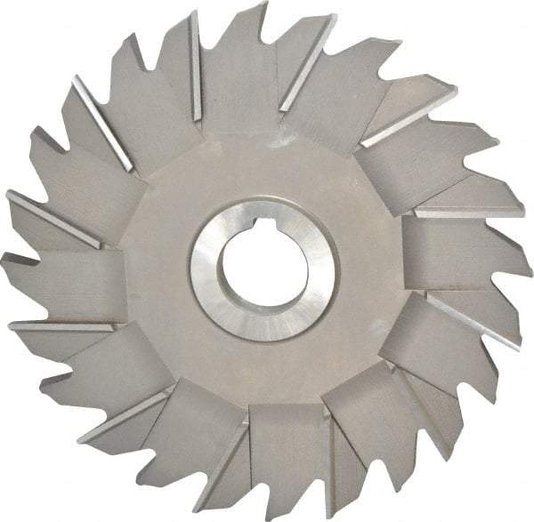 Made in USA - 6" Diam x 3/8" Width of Cut, 24 Teeth, High Speed Steel Side Milling Cutter - Staggered Teeth, Uncoated - Top Tool & Supply