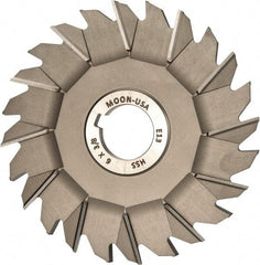 Made in USA - 6" Diam x 3/8" Width of Cut, 24 Teeth, High Speed Steel Side Milling Cutter - Staggered Teeth, Uncoated - Top Tool & Supply