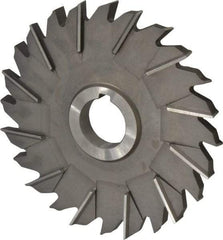 Made in USA - 6" Diam x 1/2" Width of Cut, 24 Teeth, High Speed Steel Side Milling Cutter - Staggered Teeth, Uncoated - Top Tool & Supply