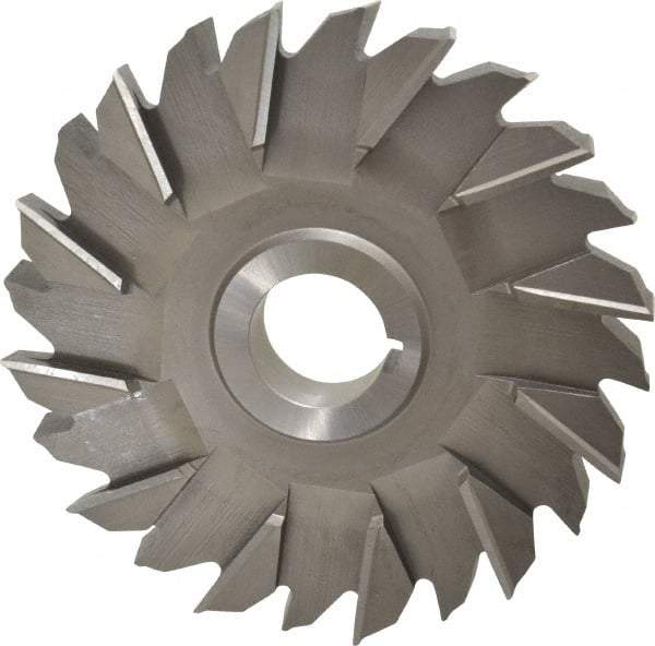 Made in USA - 6" Diam x 3/4" Width of Cut, 24 Teeth, High Speed Steel Side Milling Cutter - Staggered Teeth, Uncoated - Top Tool & Supply