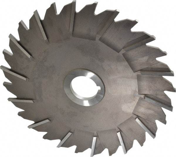 Made in USA - 8" Diam x 1/4" Width of Cut, 28 Teeth, High Speed Steel Side Milling Cutter - Staggered Teeth, Uncoated - Top Tool & Supply