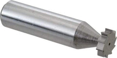 Made in USA - 1/2" Diam x 1/8" Face Width, Solid Carbide, 10 Teeth, Shank Connection Woodruff Keyseat Cutter - Uncoated, 2-1/8" OAL x 1/2" Shank, Straight Teeth, ANSI 404, Old Standard 3 - Top Tool & Supply