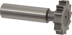 Made in USA - 1-1/8" Diam x 1/4" Face Width, High Speed Steel, 12 Teeth, Shank Connection Woodruff Keyseat Cutter - Uncoated, 2-1/4" OAL x 1/2" Shank, Straight Teeth, ANSI 809, Old Standard 18 - Top Tool & Supply