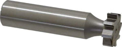 Made in USA - 5/8" Diam x 3/16" Face Width, High Speed Steel, 8 Teeth, Shank Connection Woodruff Keyseat Cutter - Uncoated, 2-3/16" OAL x 1/2" Shank, Straight Teeth, ANSI 605, Old Standard 61 - Top Tool & Supply