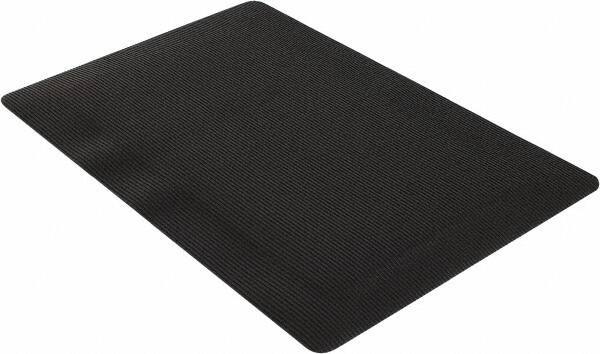 Wearwell - 3' Long x 2' Wide, Dry Environment, Anti-Fatigue Matting - Black, Vinyl with Vinyl Sponge Base, Beveled on 4 Sides - Top Tool & Supply