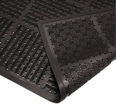 Wearwell - 6 Ft. Long x 3 Ft. Wide, Natural Rubber Surface, Raised Bars and Scrapers (Reversible) Entrance Matting - 7/16 Inch Thick, Outdoor, Heavy Traffic, Natural Rubber, Black, Series 227 - Top Tool & Supply