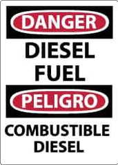 NMC - "Danger - Diesel Fuel", 20" Long x 14" Wide, Rigid Plastic Safety Sign - Rectangle, 0.05" Thick, Use for Hazardous Materials - Top Tool & Supply