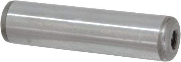 Jergens - 3/4" Diam x 3" Pin Length Alloy Steel Pull Out Dowel Pin - C 47-58 & C 60-64 (Surface) Hardness, 1 Beveled & 1 Threaded End - Top Tool & Supply