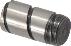 Jergens - 1/4" Diam x 1/2" Pin Length Alloy Steel Grooved Dowel Pin - C 47-58 & C 60-64 (Surface) Hardness, 1 Beveled & 1 Threaded End - Top Tool & Supply