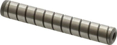 Jergens - 3/8" Diam x 2-1/2" Pin Length Alloy Steel Grooved Dowel Pin - C 47-58 & C 60-64 (Surface) Hardness, 1 Beveled & 1 Threaded End - Top Tool & Supply