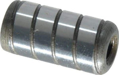 Jergens - 1/2" Diam x 1" Pin Length Alloy Steel Grooved Dowel Pin - C 47-58 & C 60-64 (Surface) Hardness, 1 Beveled & 1 Threaded End - Top Tool & Supply