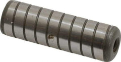 Jergens - 5/8" Diam x 2" Pin Length Alloy Steel Grooved Dowel Pin - C 47-58 & C 60-64 (Surface) Hardness, 1 Beveled & 1 Threaded End - Top Tool & Supply