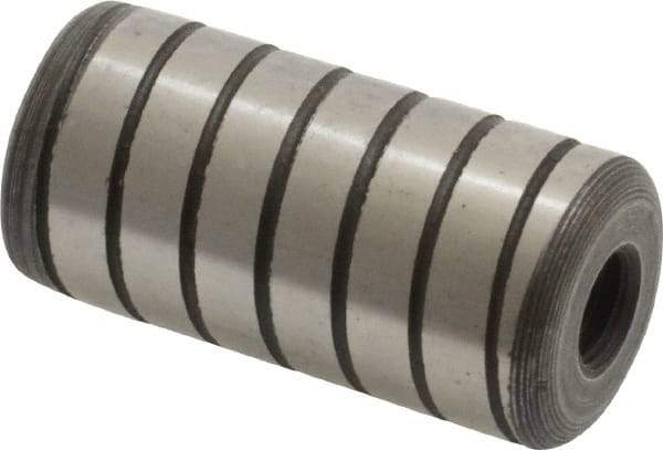 Jergens - 3/4" Diam x 1-1/2" Pin Length Alloy Steel Grooved Dowel Pin - C 47-58 & C 60-64 (Surface) Hardness, 1 Beveled & 1 Threaded End - Top Tool & Supply